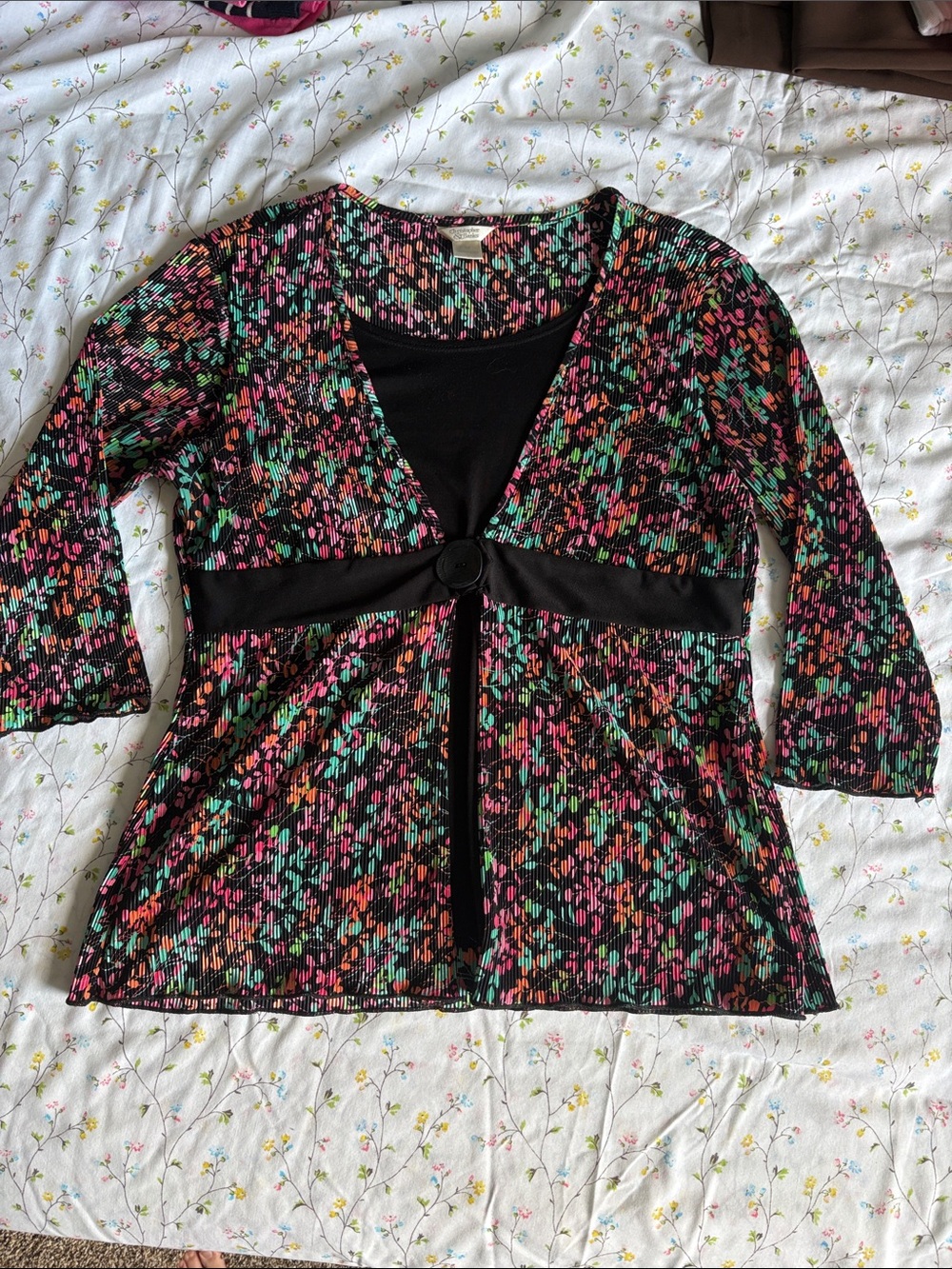 Black Multicolor Floral Christopher & Banks top